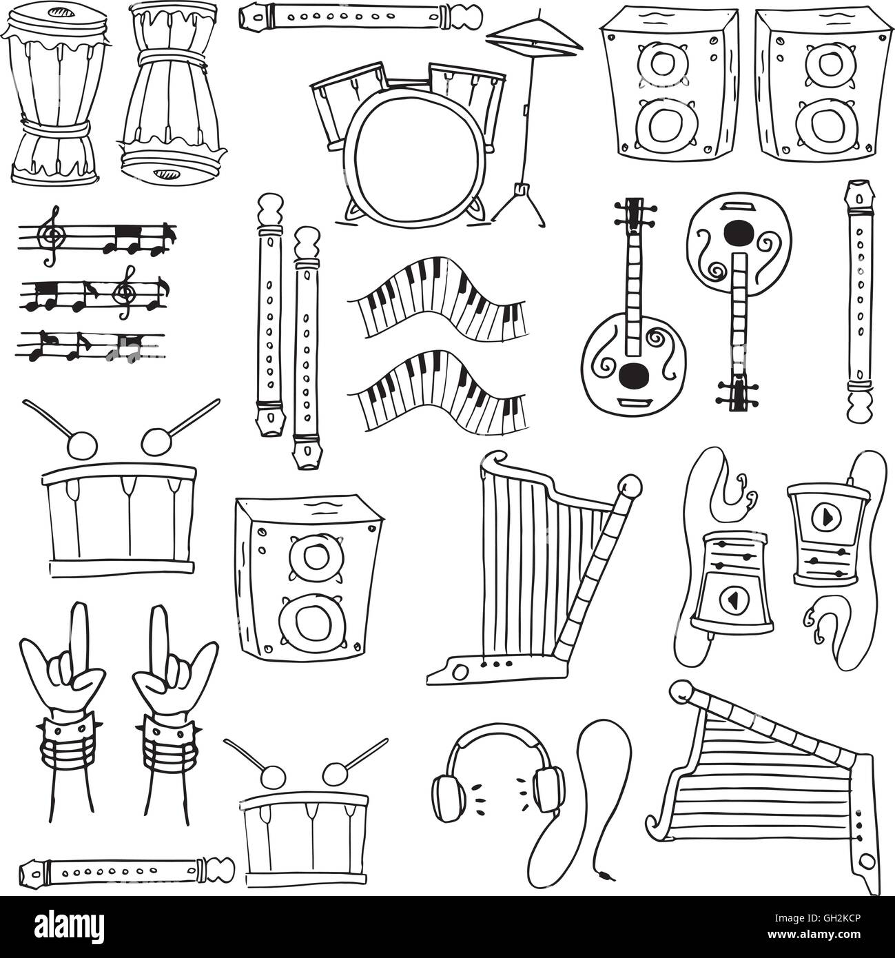 Music element doodles stock collection Stock Vector Image & Art - Alamy
