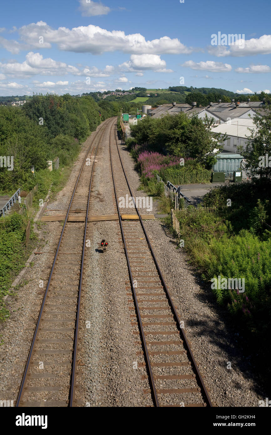 Main line railway track at Carmarthen Stock Photo
