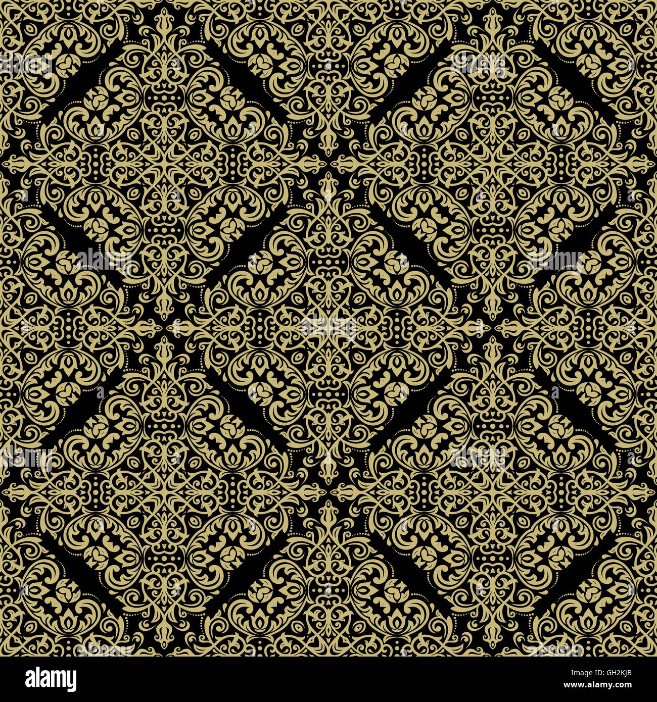 Seamless Vector Damask Pattern Stock Vector Image & Art - Alamy