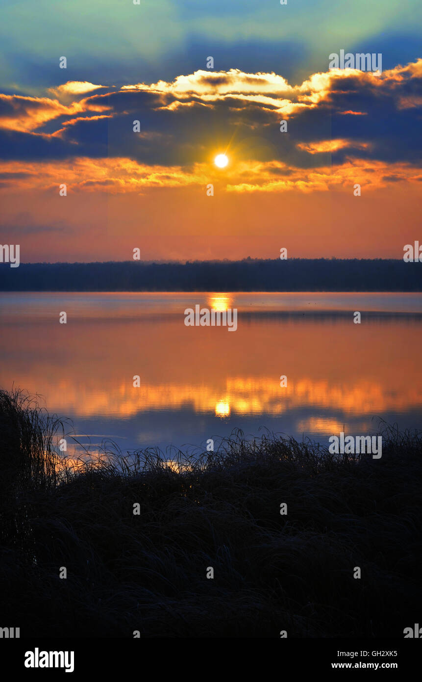 Early morning haze over forest hi-res stock photography and images - Alamy