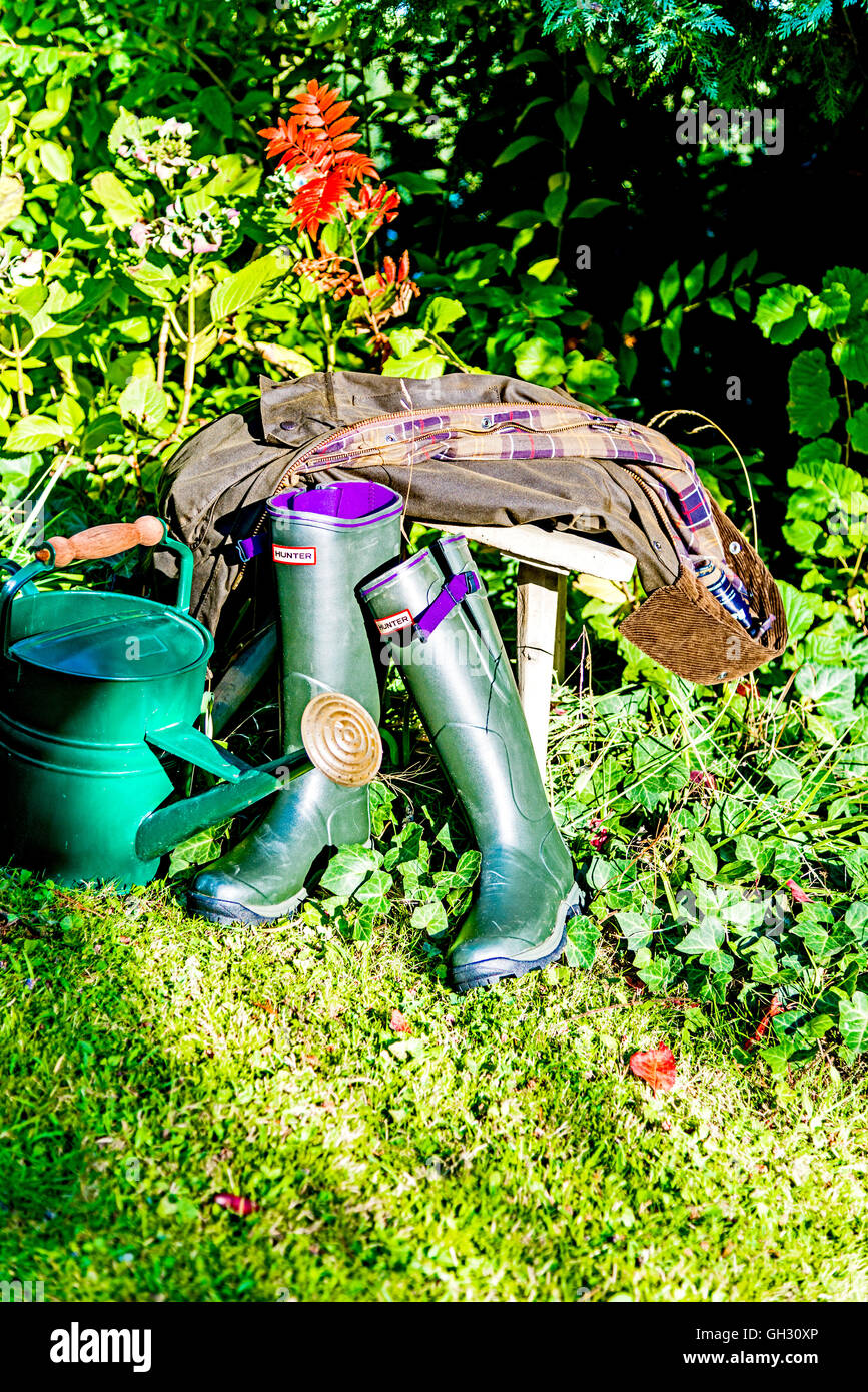 Typical Clothes For Gardening English Style Stock Photo Alamy
