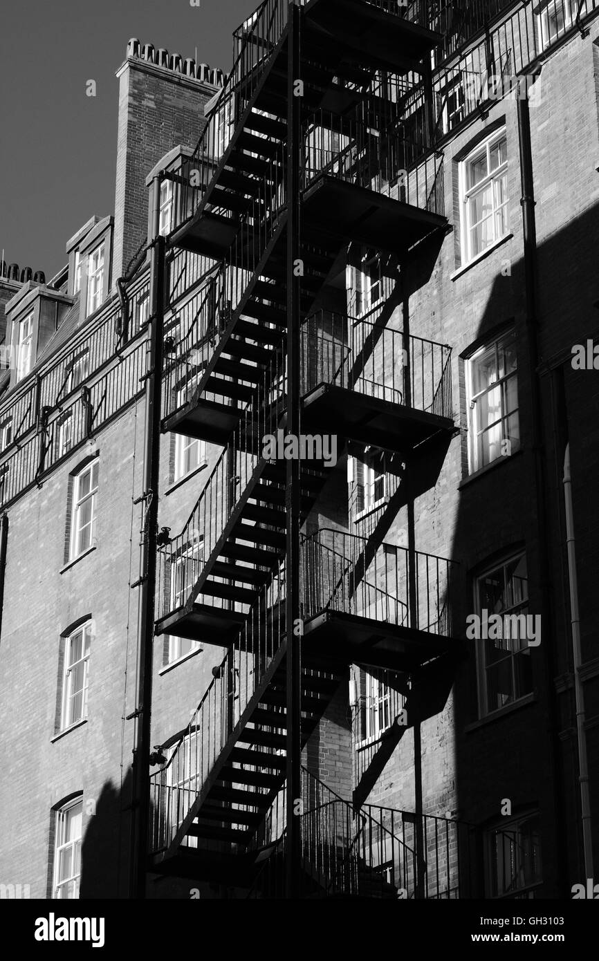 staircase escape route London building Stock Photo