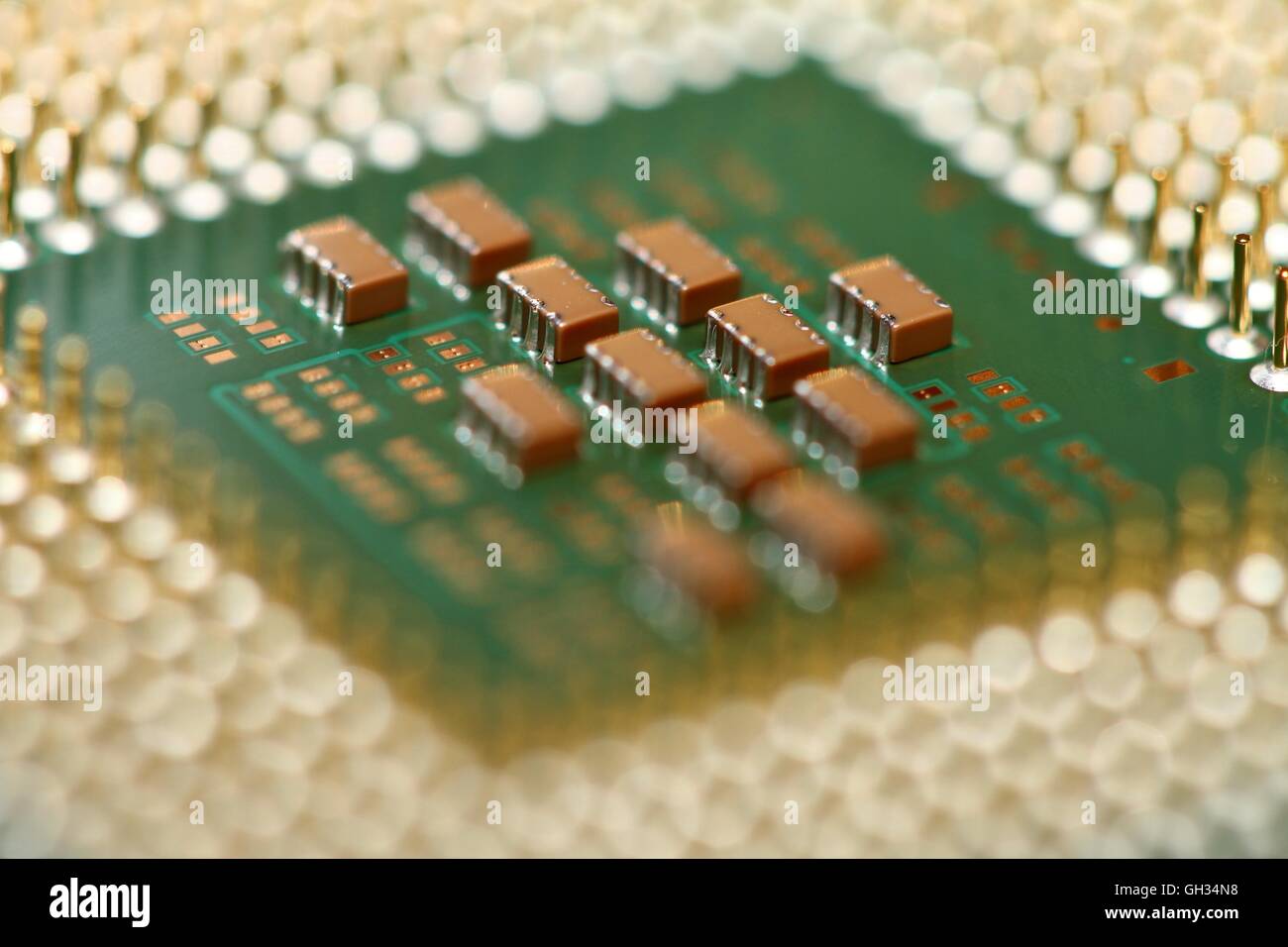 Macro shot of a computer processor Stock Photo