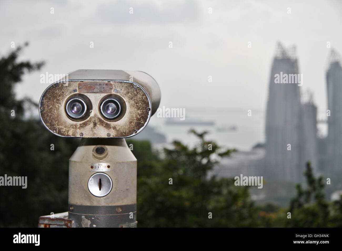 Public binoculars at Mount Faber Park in Singapore Stock Photo Alamy