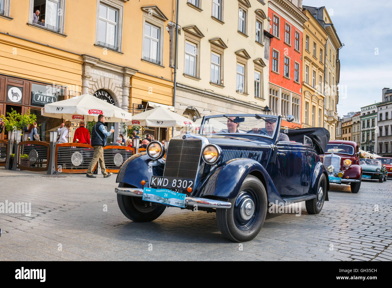 KRAKOW, POLAND MAY 15, 2015 Classic Mercedes on the rally of vintage