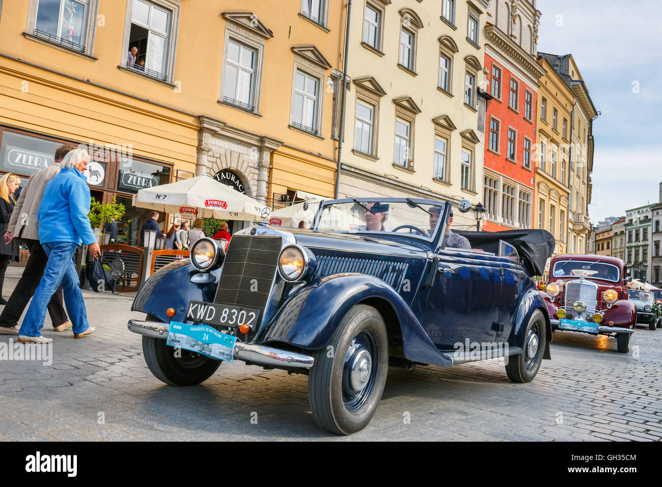 KRAKOW, POLAND MAY 15, 2015 Classic Mercedes on the rally of vintage