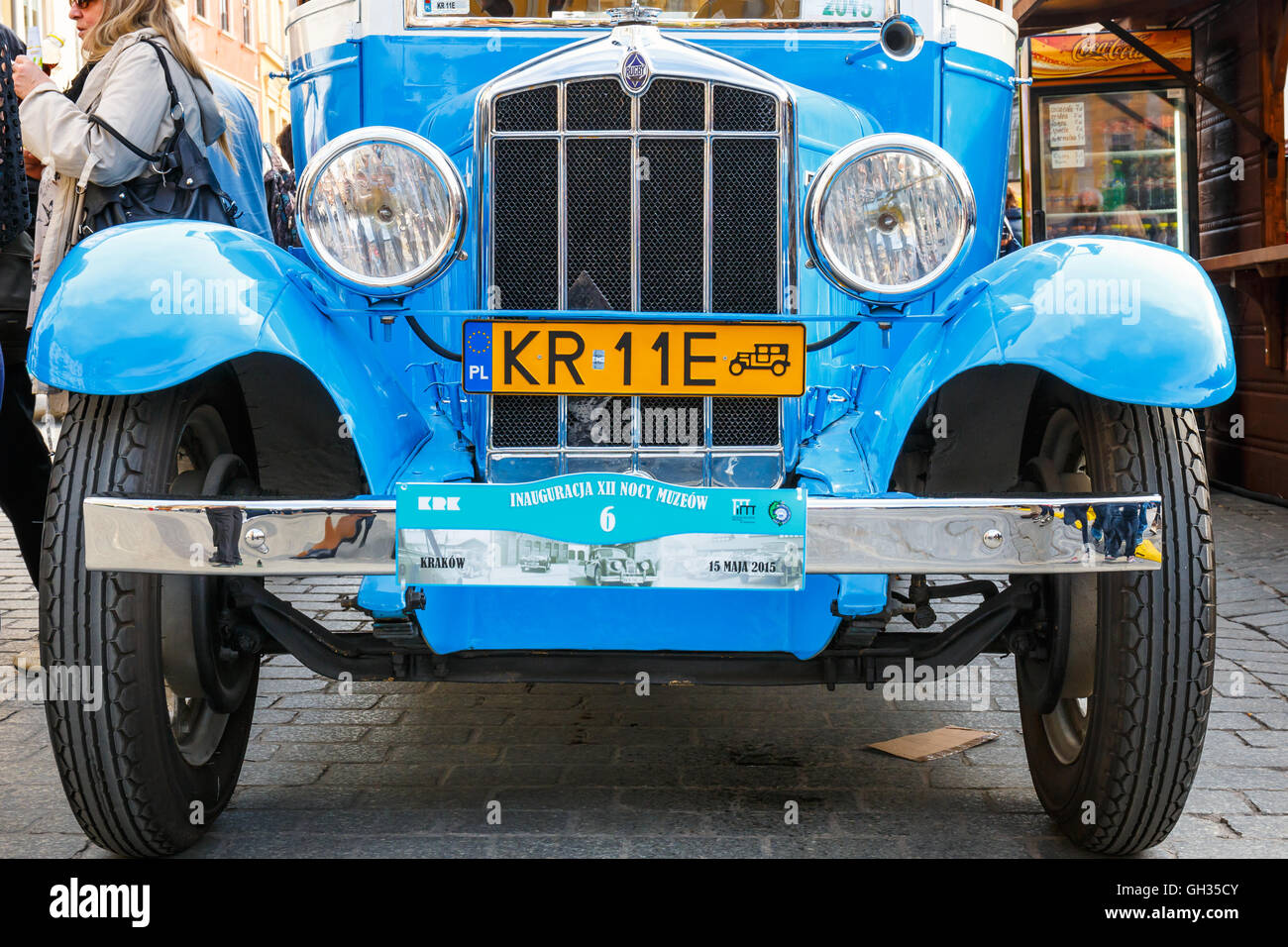 KRAKOW, POLAND MAY 15, 2015 Classic old cars on the rally of vintage