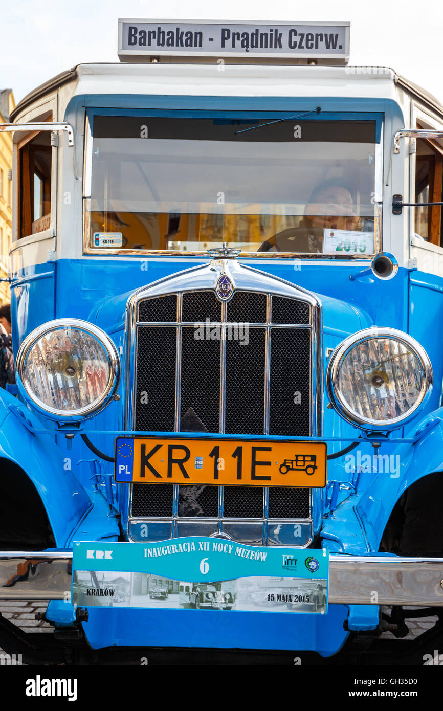KRAKOW, POLAND MAY 15, 2015 Classic old cars on the rally of vintage
