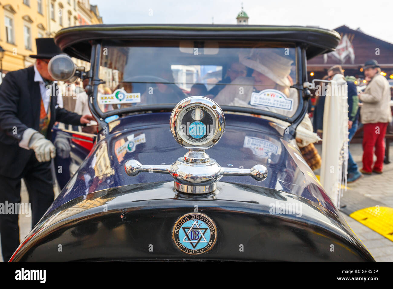 KRAKOW, POLAND MAY 15, 2015 Classic old cars on the rally of vintage