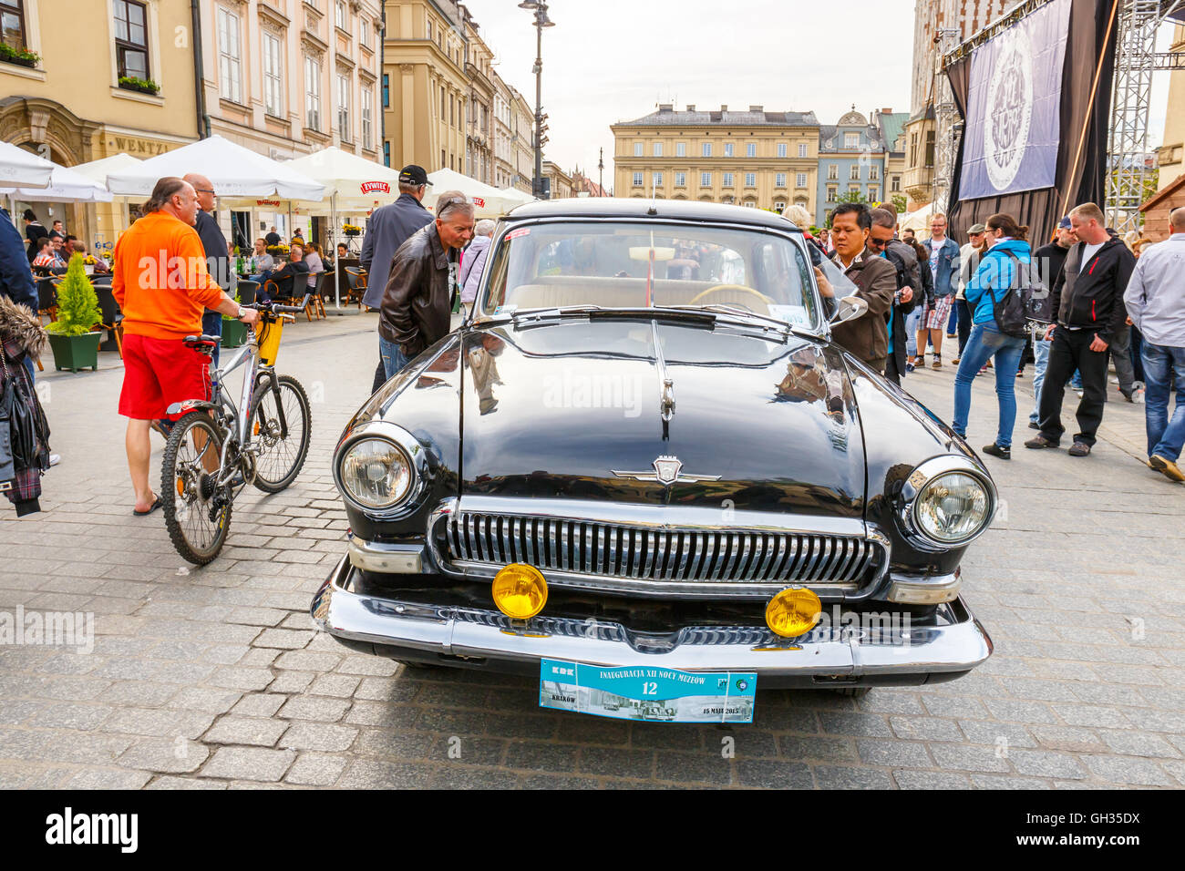 KRAKOW, POLAND MAY 15, 2015 Classic old cars on the rally of vintage