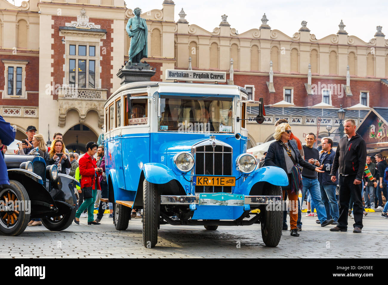 KRAKOW, POLAND MAY 15, 2015 Classic old cars on the rally of vintage