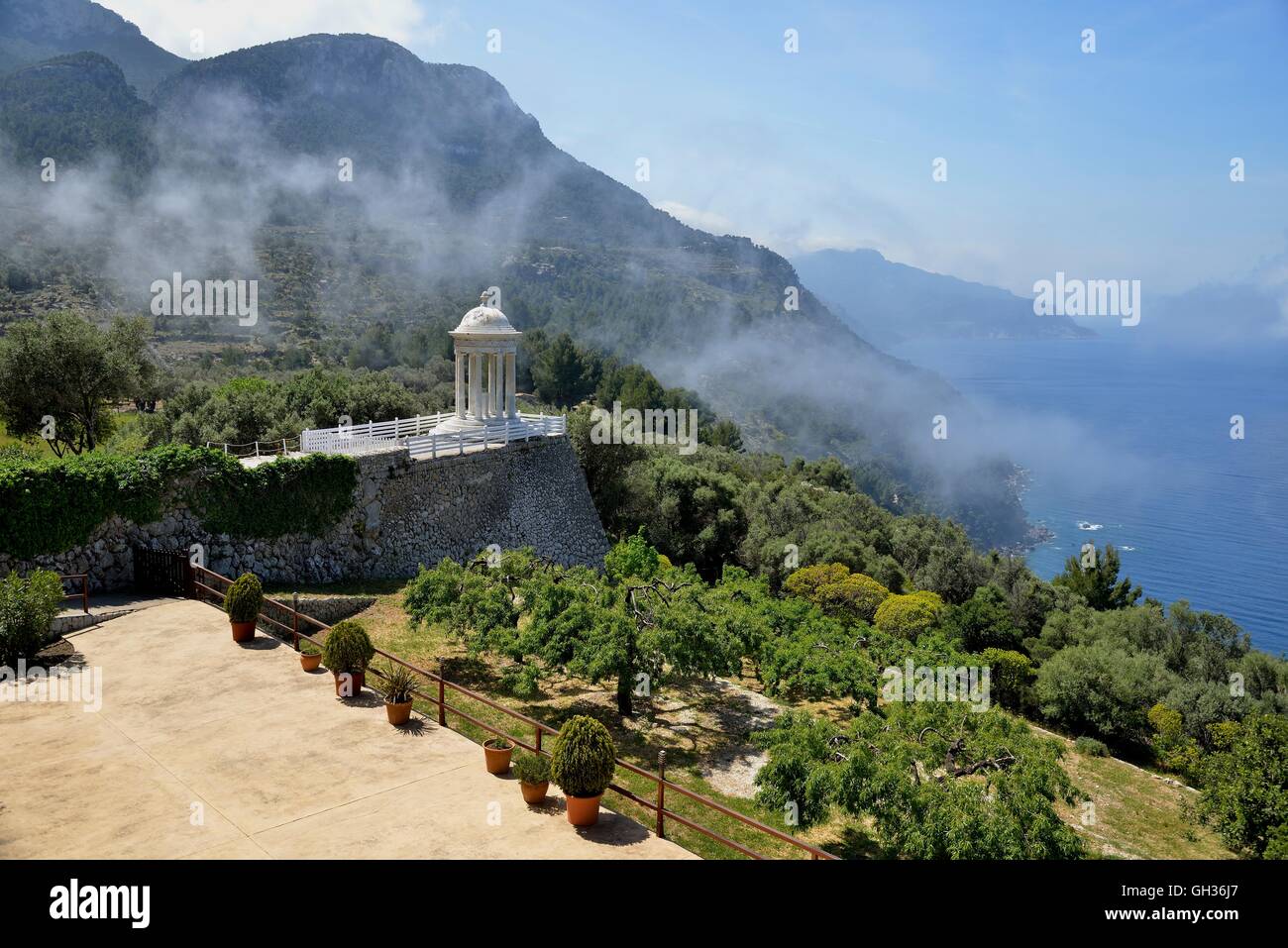 geography / travel, Spain, Ionic temple on the manor Son Marroig, former residence of Lewis Salvator (1847-1915), archduke of Italy and prince of Tuscany, nearby Deià, Majorca, Balearics, Additional-Rights-Clearance-Info-Not-Available Stock Photo