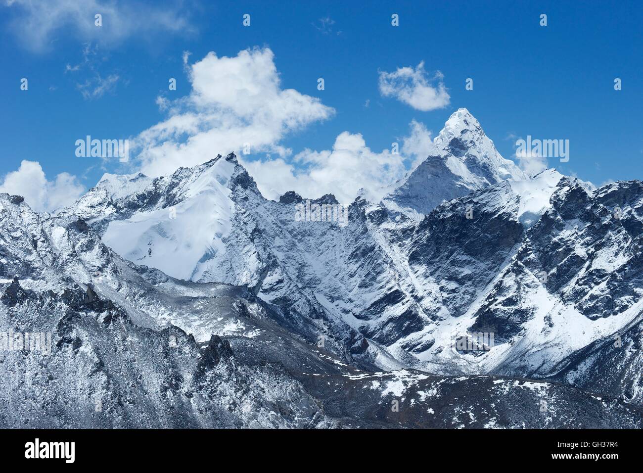 Summit of Ama Dablam from Kala Patthar, Sagarmatha National Park, Solukhumbu District, Nepal, Asia Stock Photo