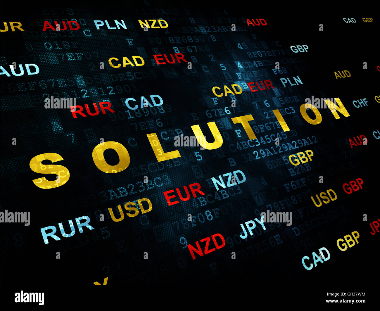 Finance concept: Solution on Digital background Stock Photo - Alamy