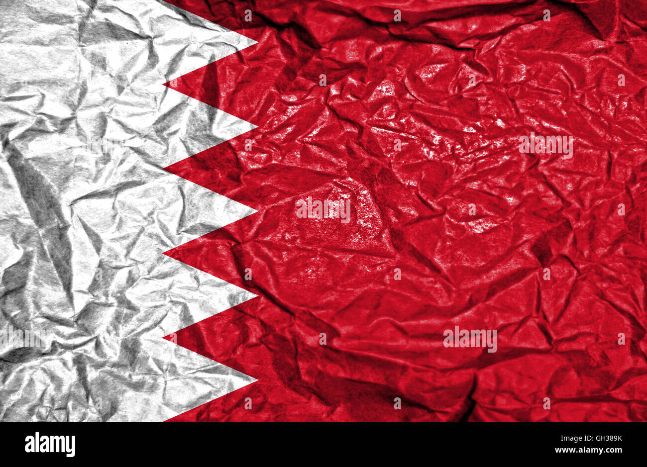 Bahrain vintage flag on old crumpled paper background Stock Photo - Alamy