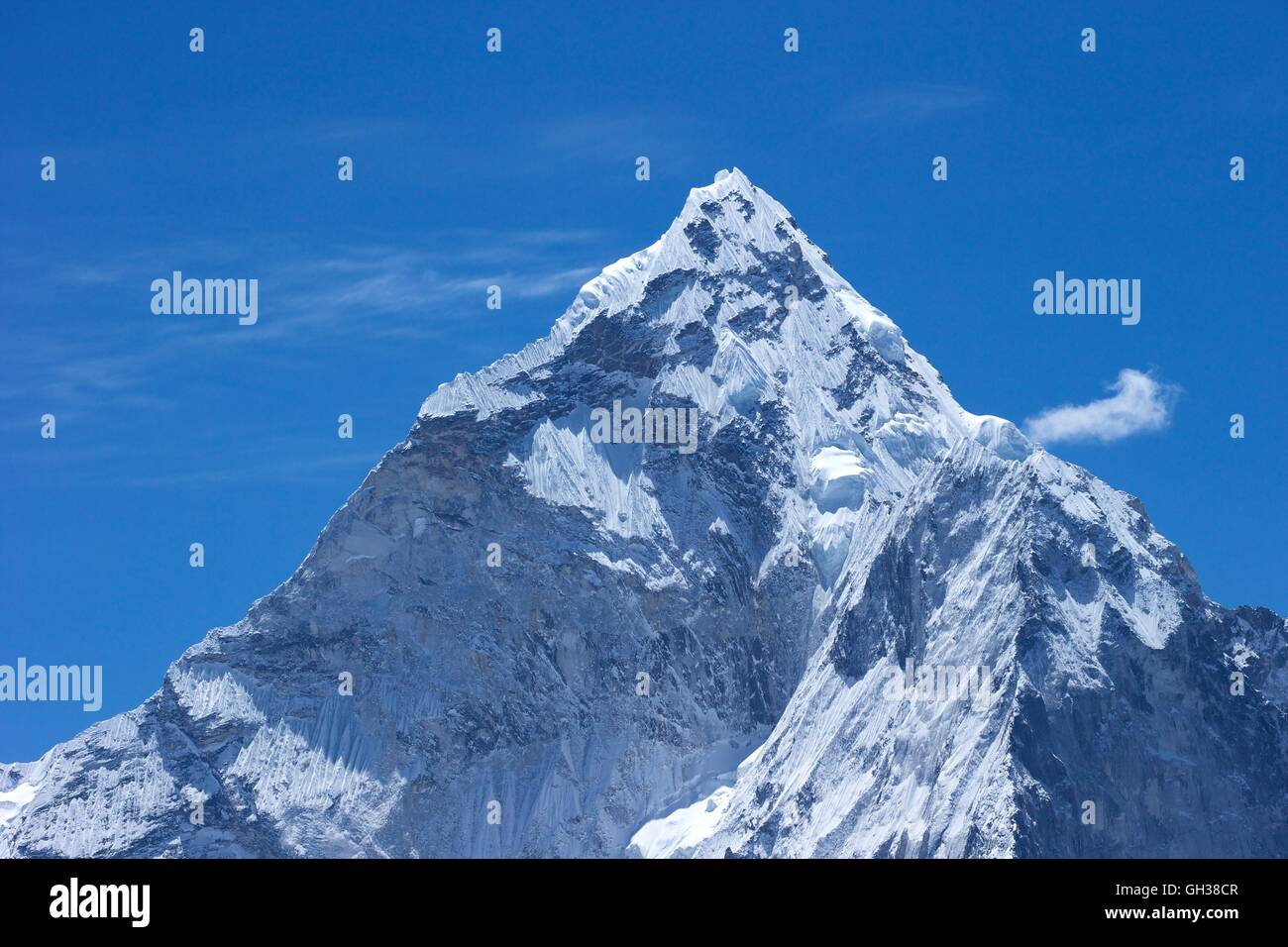 Ama Dablam summit from Chola Khola valley, Sagarmatha National Park, Solukhumbu District, Nepal, Asia Stock Photo