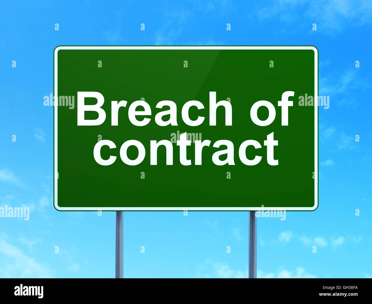 Law concept: Breach Of Contract on road sign background Stock Photo - Alamy