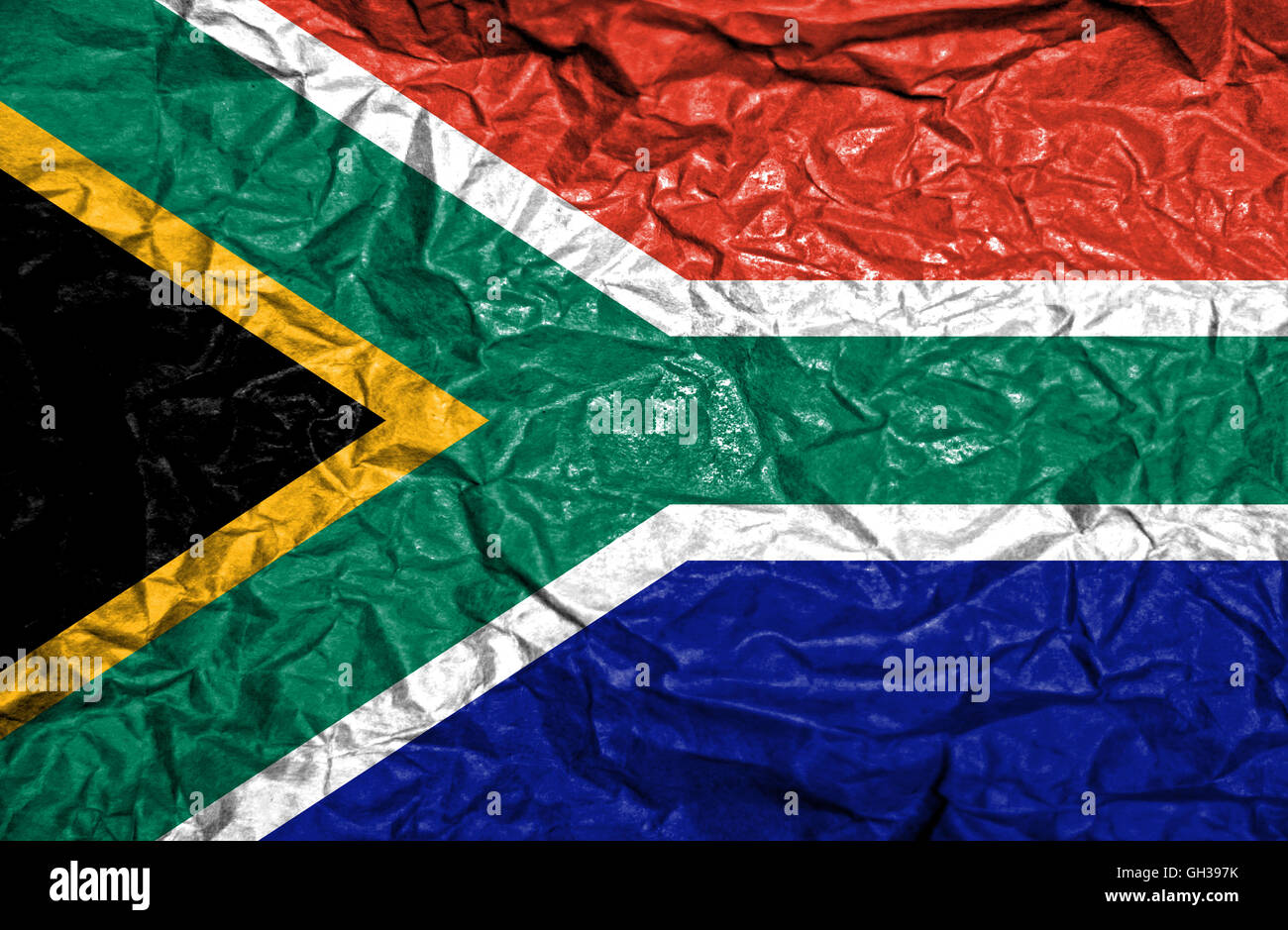 South Africa vintage flag on old crumpled paper background Stock Photo ...