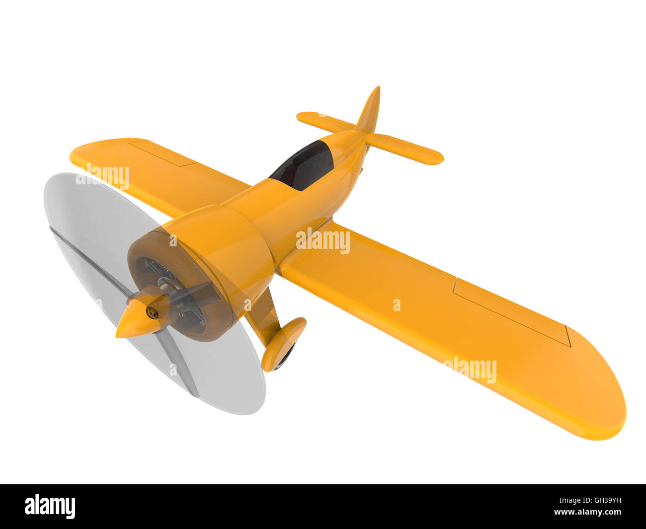 Propeller small plane isolated on white. 3D render Stock Photo Alamy