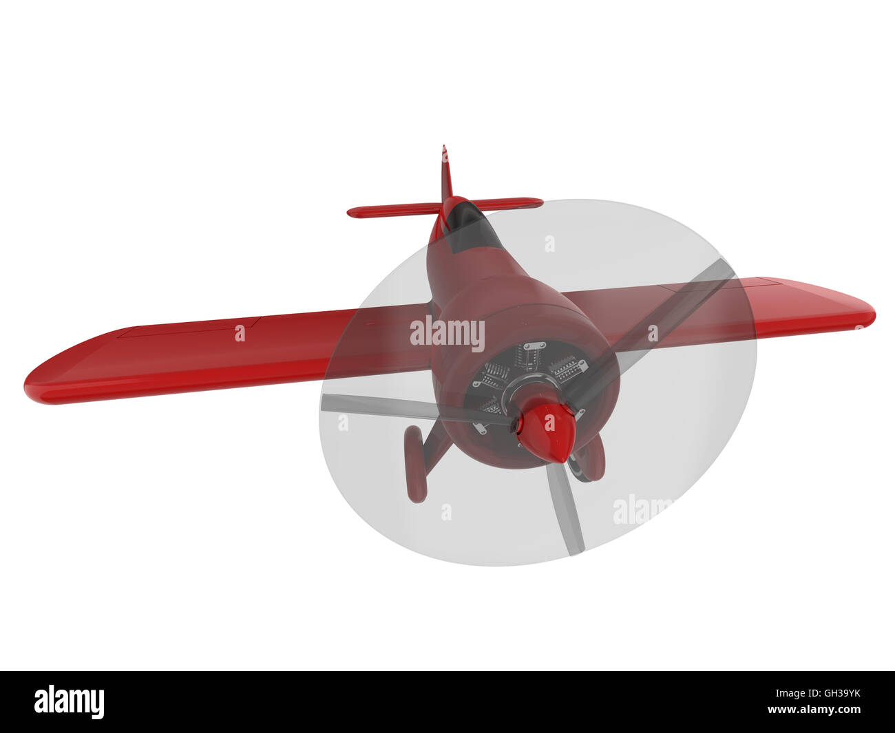 Propeller small plane isolated on white. 3D render Stock Photo - Alamy