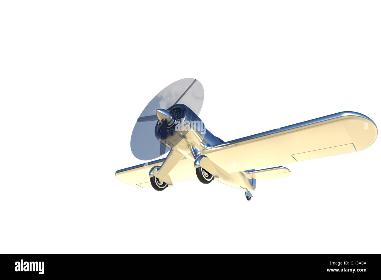 Propeller small plane isolated on white. 3D render Stock Photo - Alamy