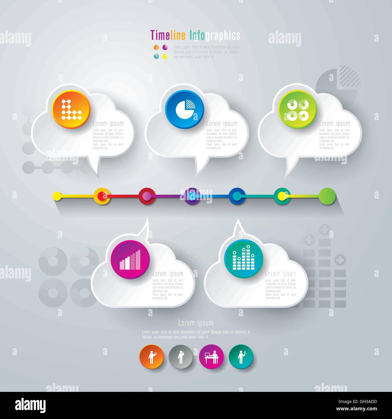 Infographic business timeline vector icons hi-res stock photography and ...