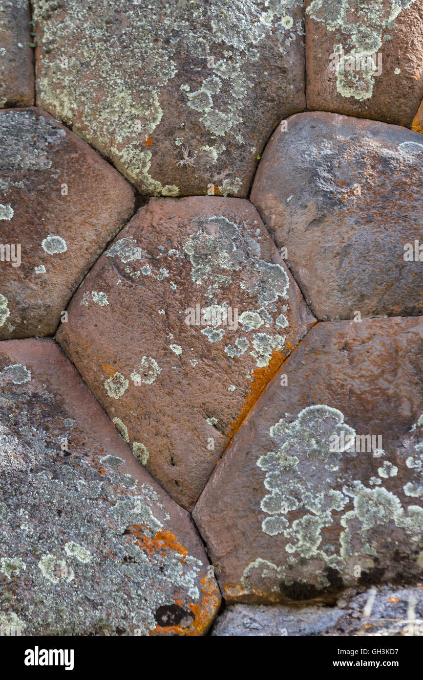 Classic inca stone work with no tool marks and no cracks with a perfect seal and meeting point Stock Photo