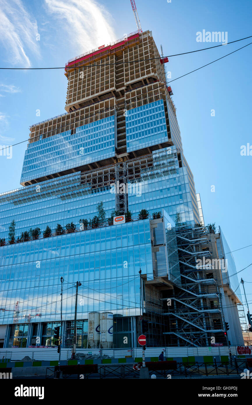 Paris, France, Construction SIte, New Court House Building, "Palais de justice de Paris", Porte de Clichy (Credit Arch: Renzo Piano Workshop) Stock Photo