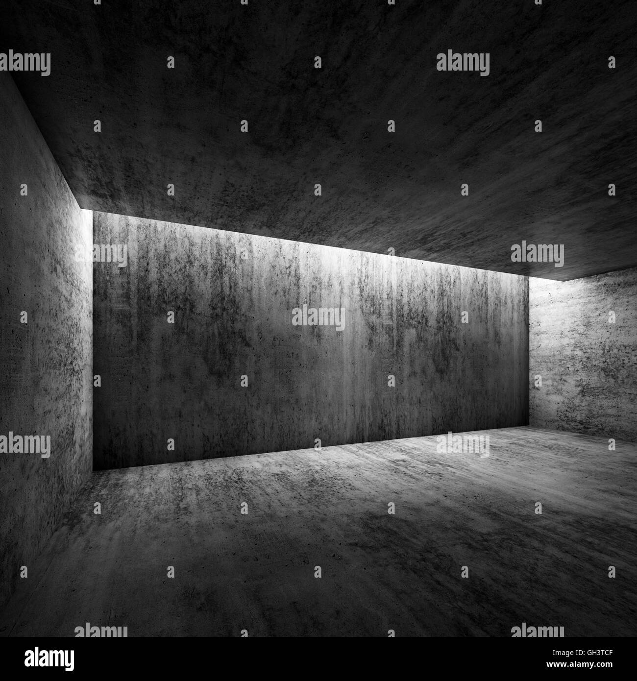 Abstract dark concrete interior of empty room, 3d illustration background  Stock Photo - Alamy