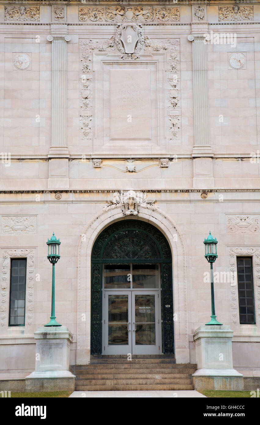 Entrance door, Wadsworth Atheneum, Hartford, Connecticut Stock Photo
