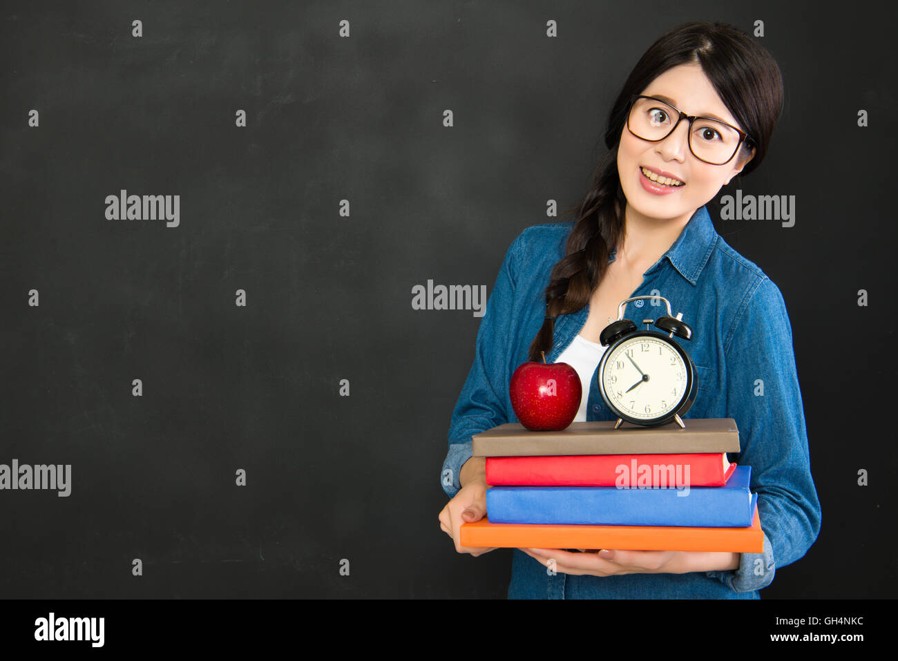 university student always study hard and back to school on time Stock Photo