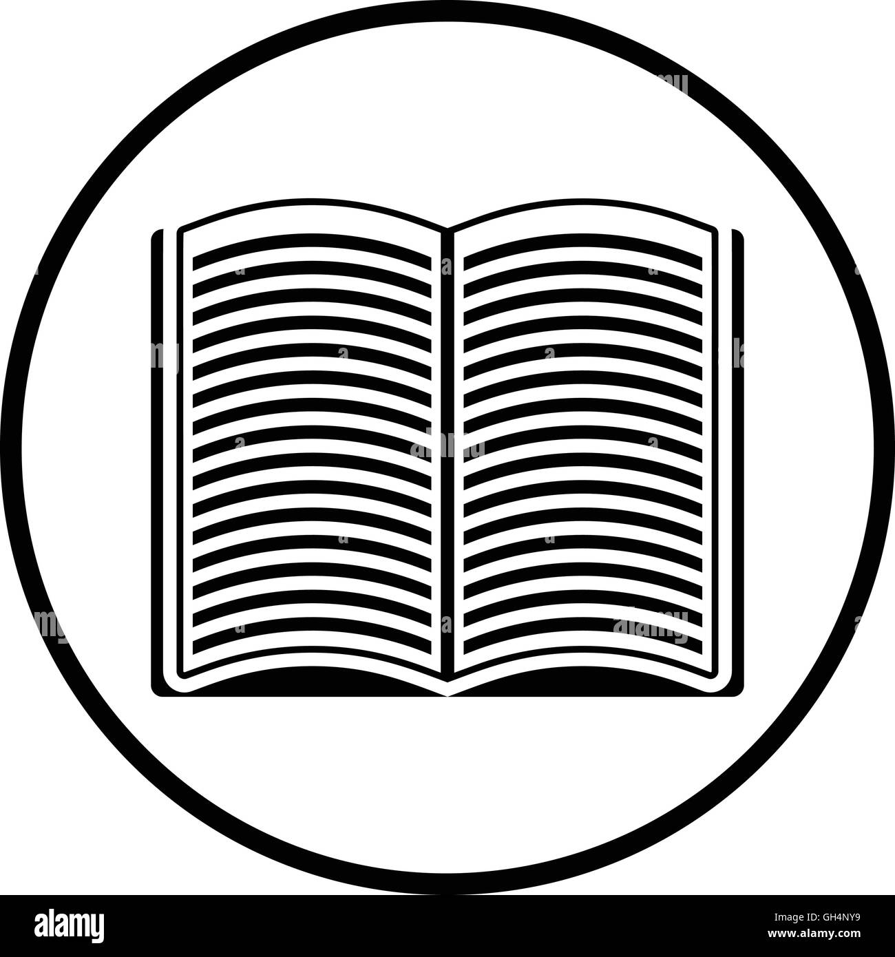 Open book icon. Thin circle design. Vector illustration Stock Vector ...