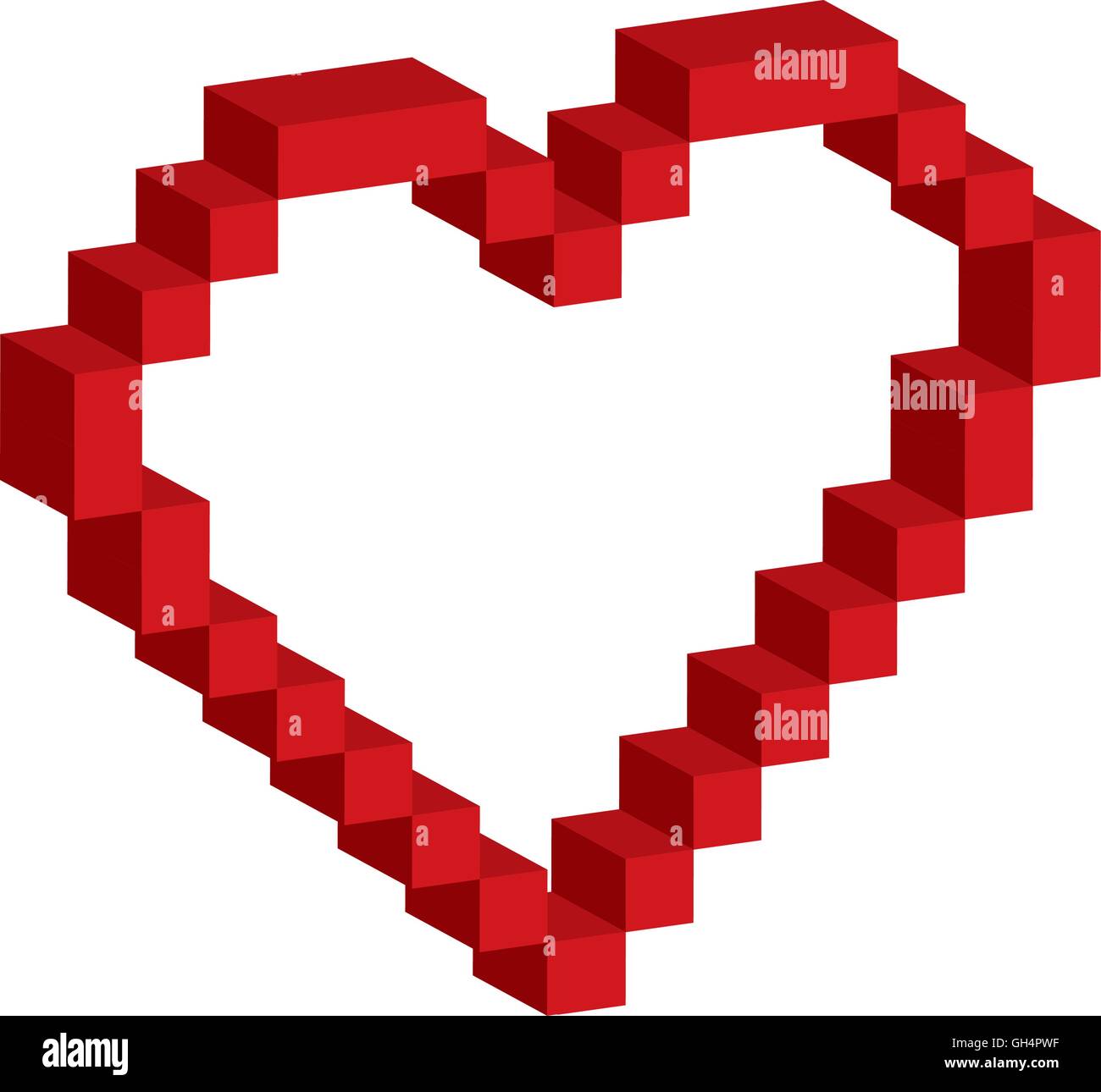 heart pixel love romatic icon. Vector graphic Stock Vector Image & Art ...