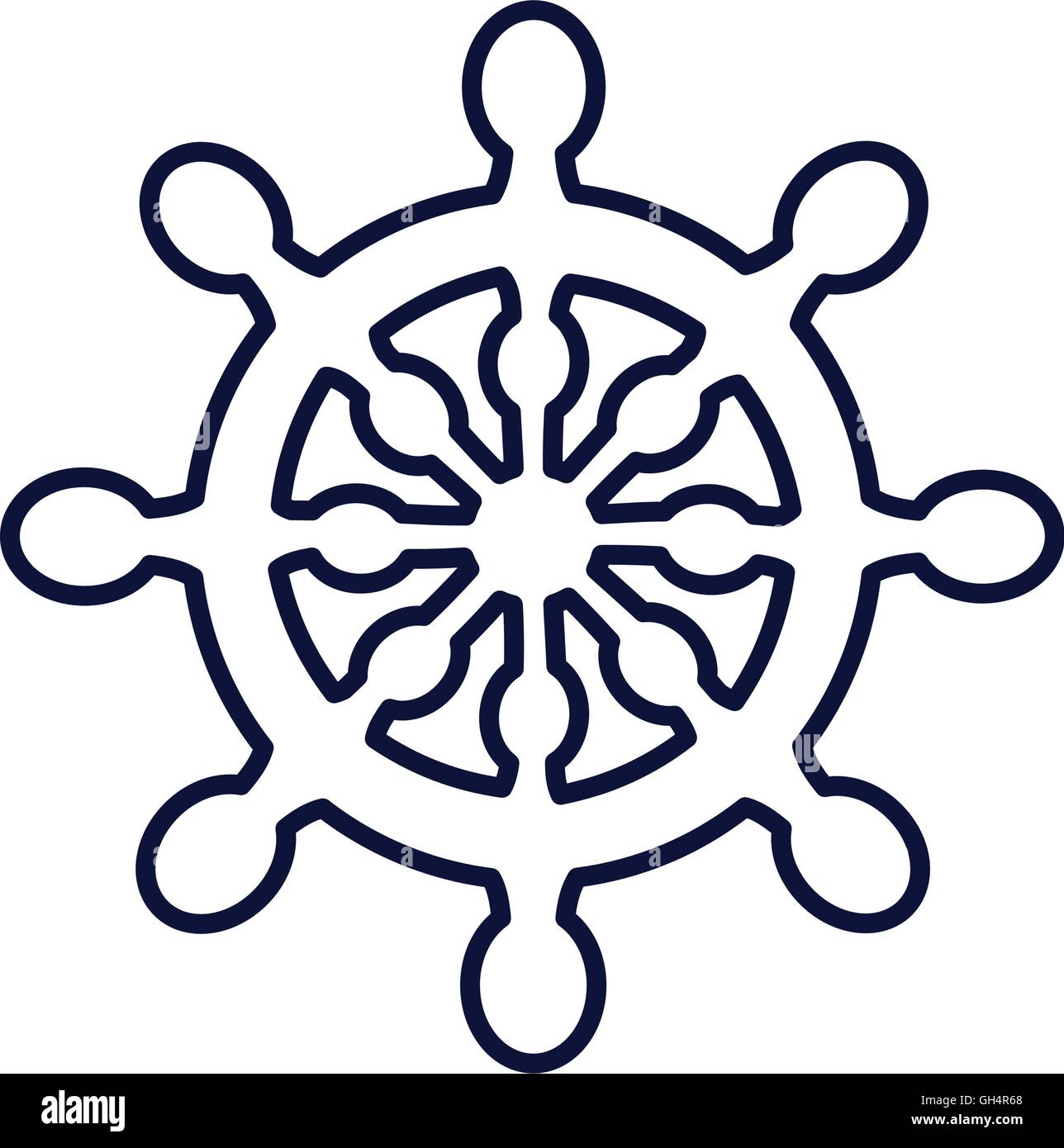 rudder sea lifestyle nautical marine icon. Vector graphic Stock Vector ...