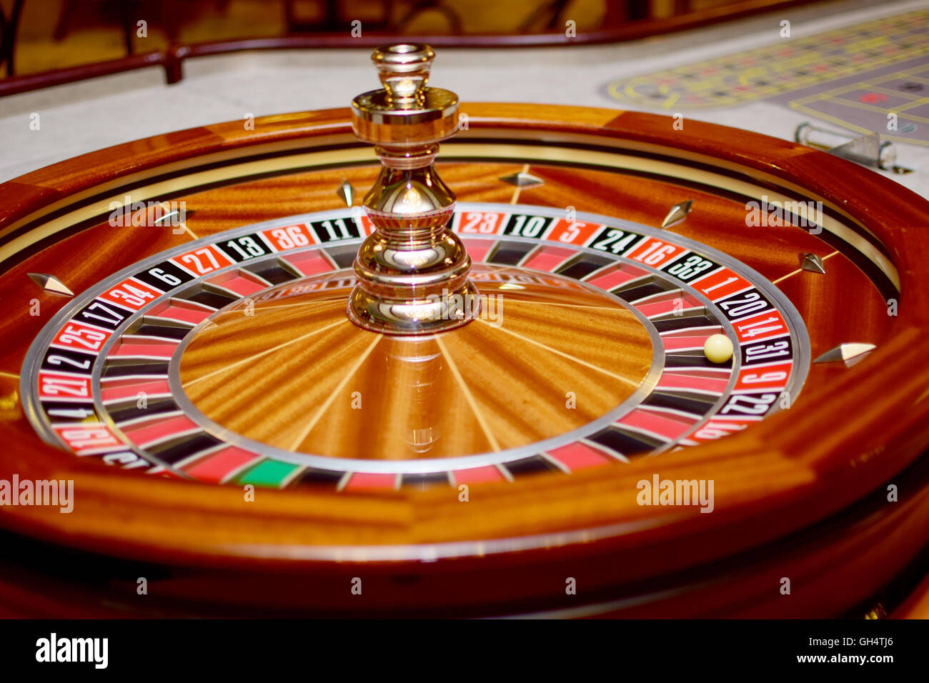 roulette wheel table in casino close up details Stock Photo - Alamy
