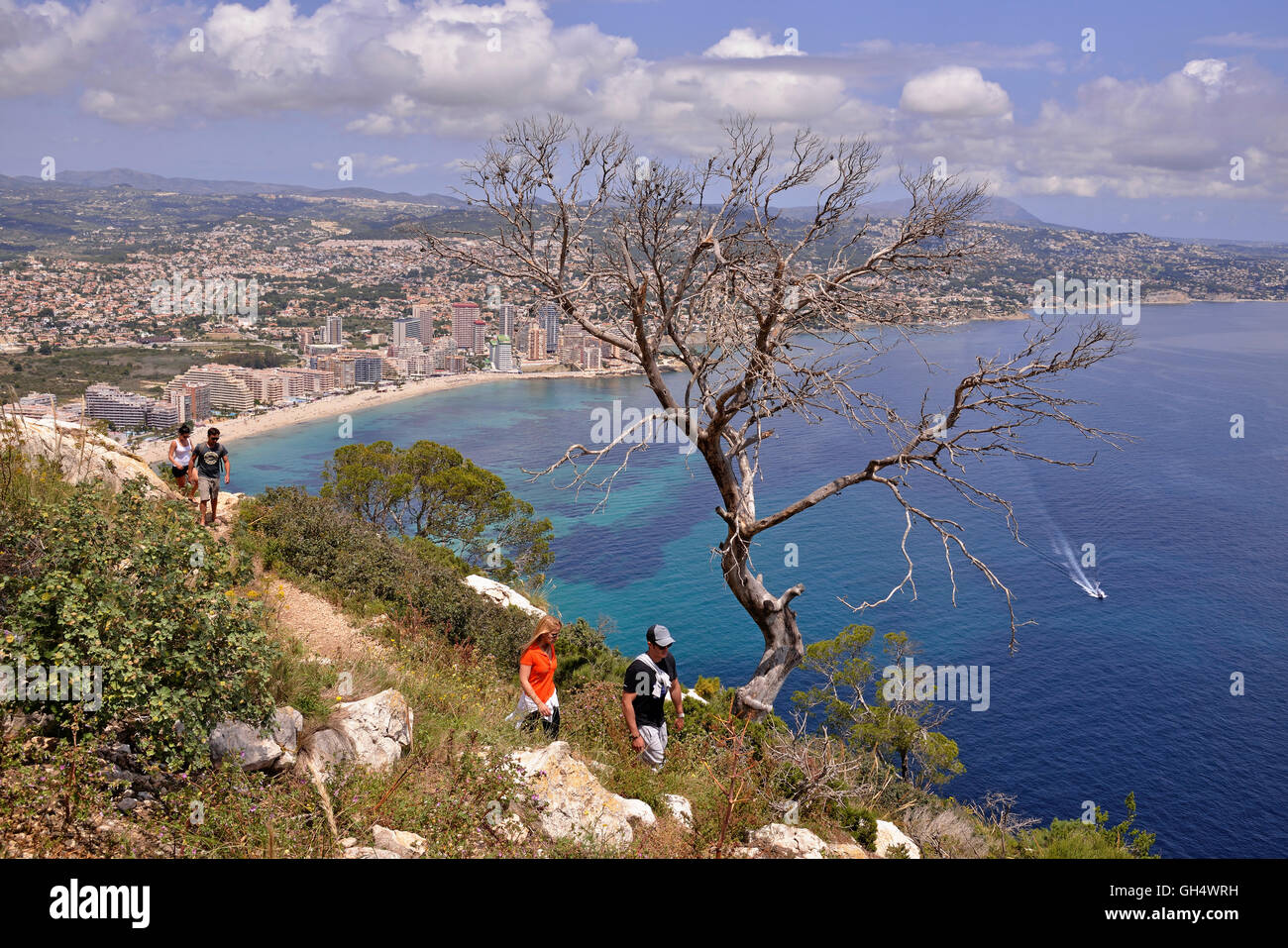 geography / travel, Spain, view towards the skyline of Calpe and the ...