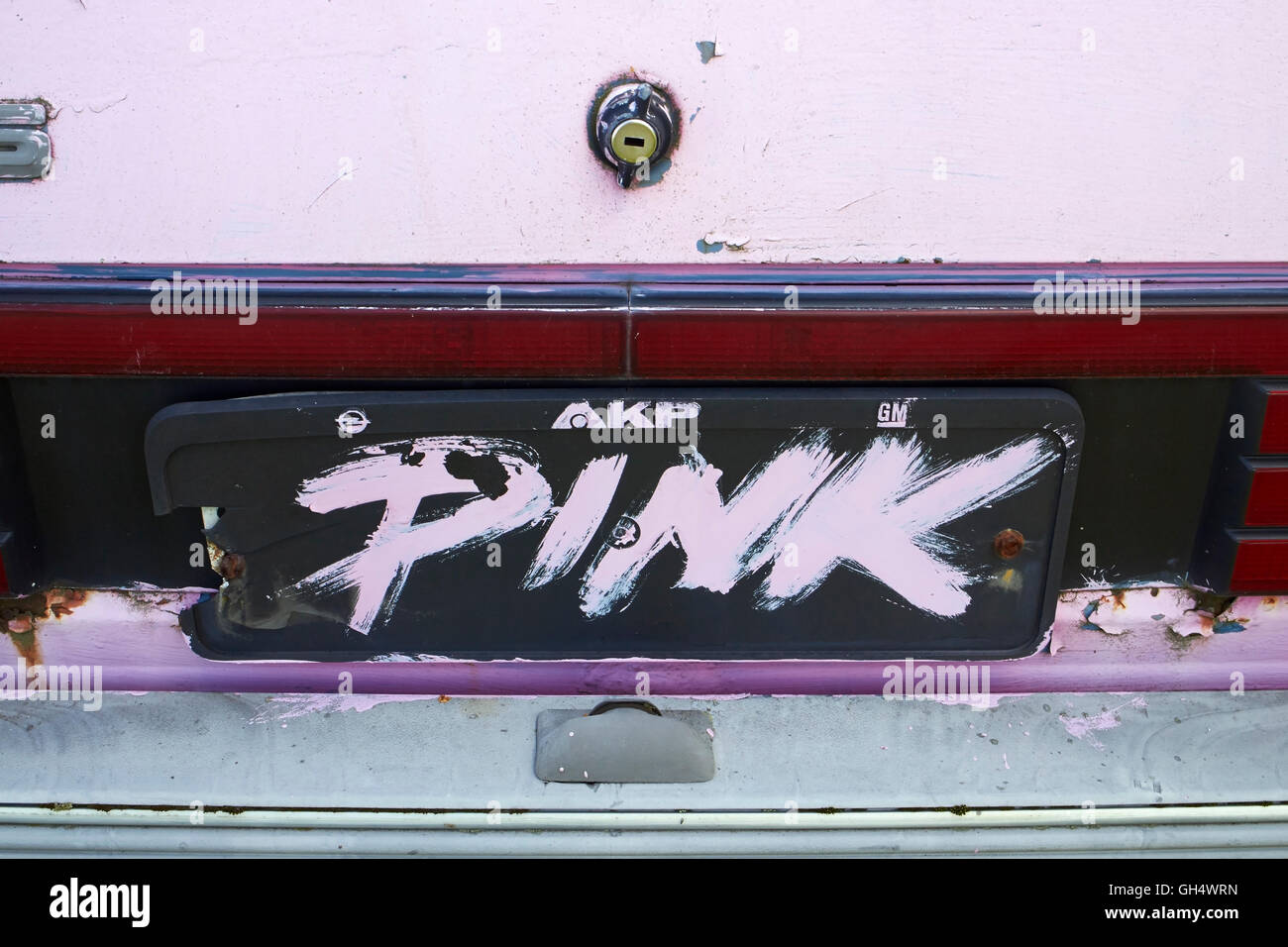 car painted in pink Stock Photo