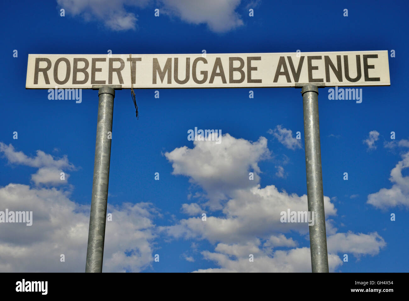 geography / travel, Namibia, sign Robert Mugabe Avenue, head of state, Windhoek, Additional-Rights-Clearance-Info-Not-Available Stock Photo