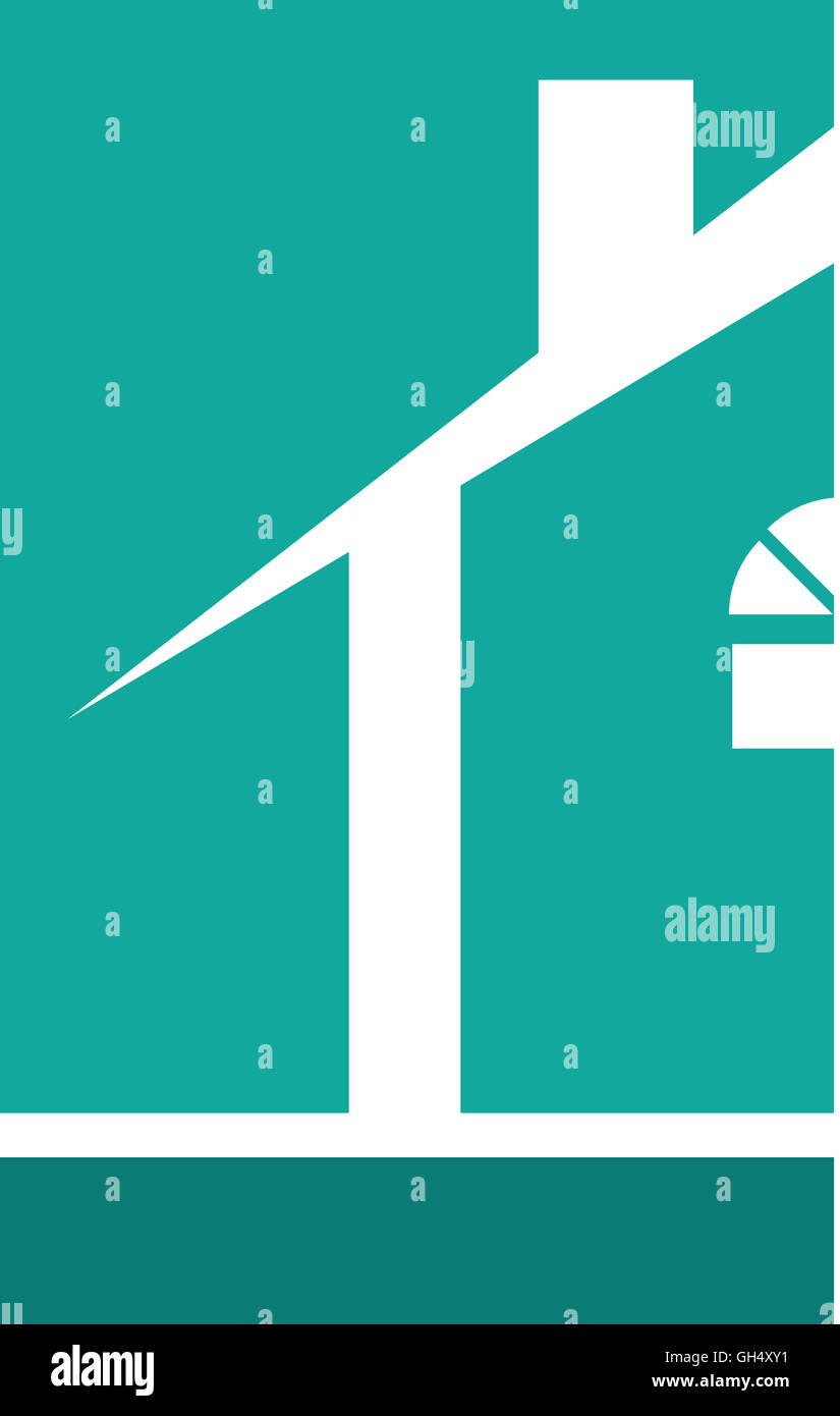Teal Blue House Real Estate Logo Stock Photo Alamy
