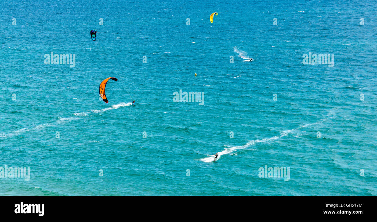 Kitesurfing fun off Bournemouth Beach Stock Photo Alamy