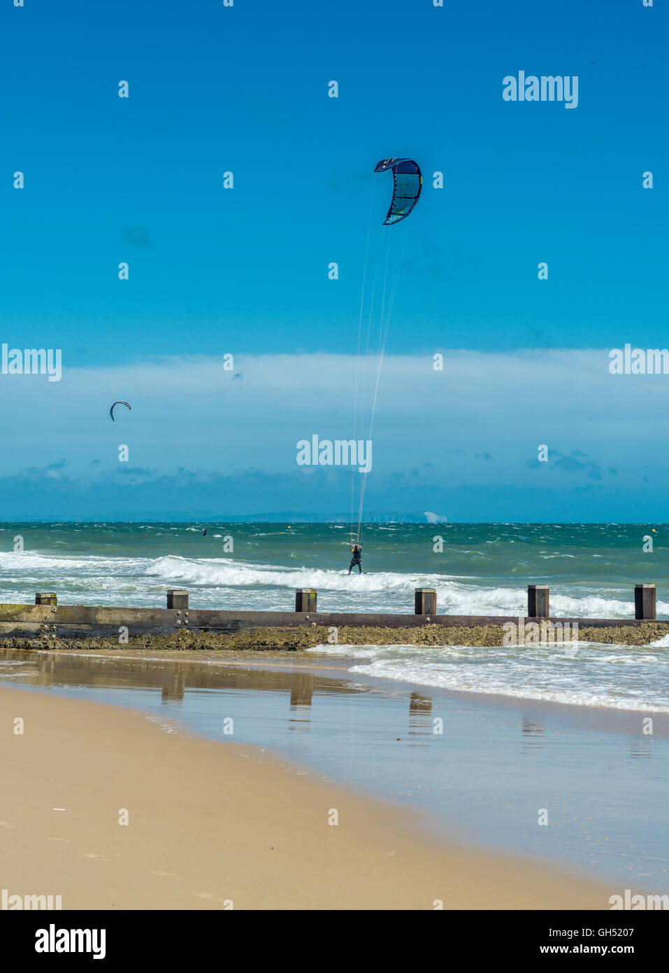 Kitesurfers at Bournemouth Beach Stock Photo Alamy