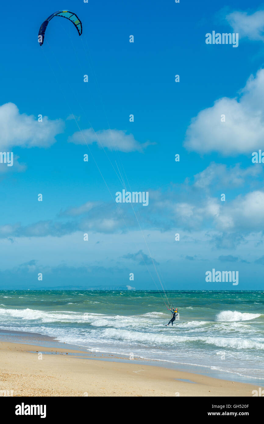 Kitesurfing at Bournemouth beach Stock Photo Alamy