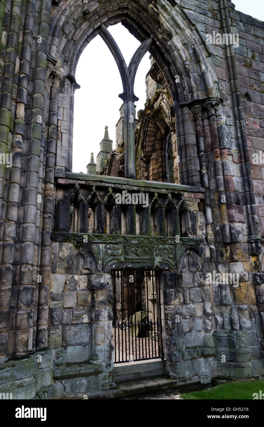 The ruins of Holyrood Abbey, next to Holyrood Palace, the Queen's