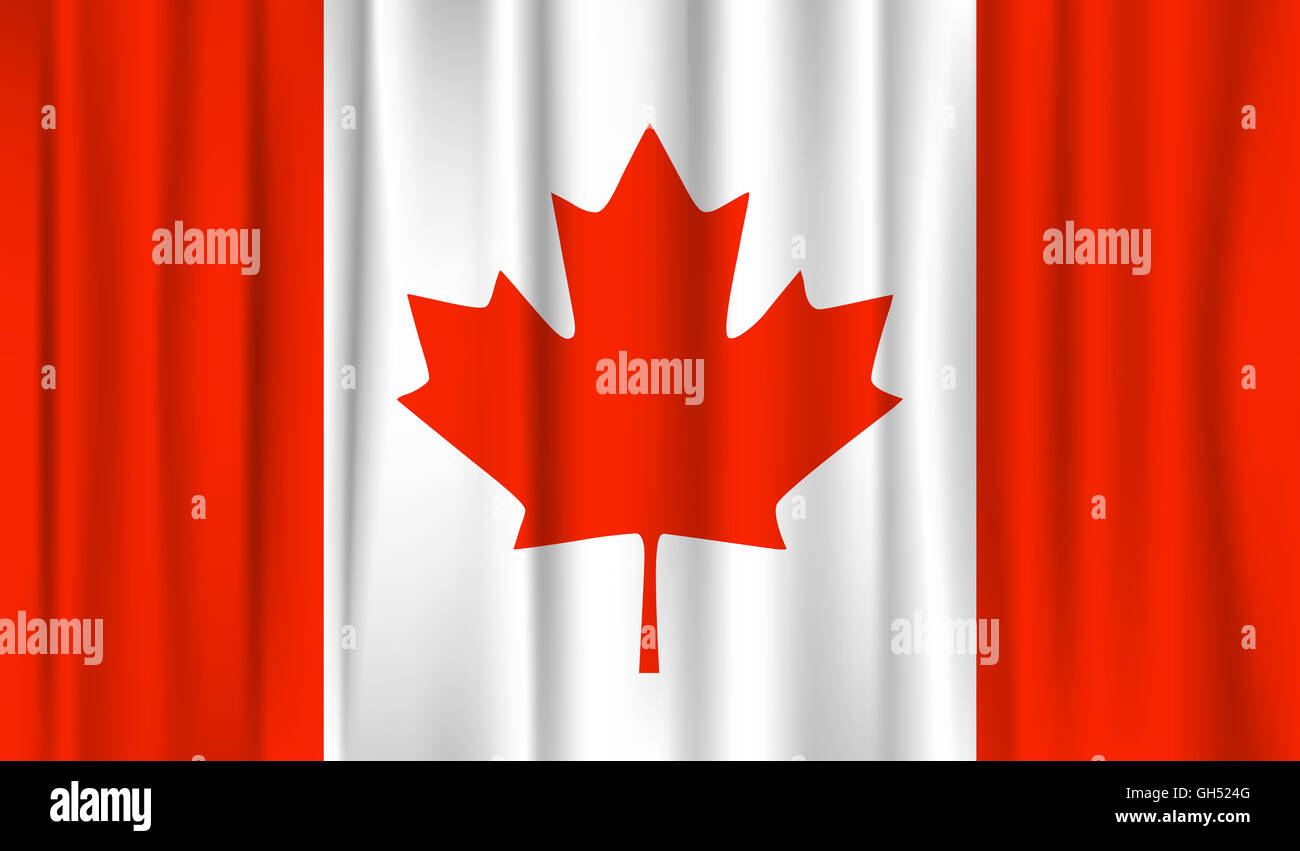 Vintage folding Flag of Canada Stock Photo