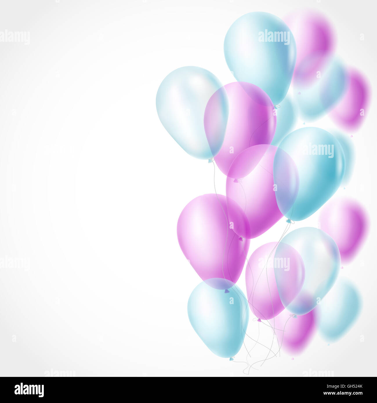 light blue and pink balloons background Stock Photo