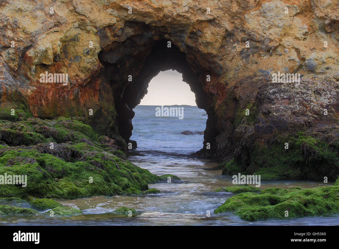 The Arch at Pescadero Beach, San Mateo County, California, USA Stock Photo