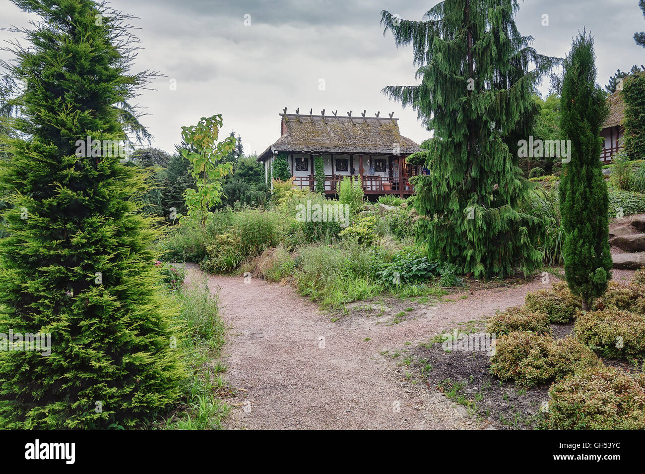 The Japanese garden in Parc Mondo Verde in Landgraaf, Netherlands Stock Photo