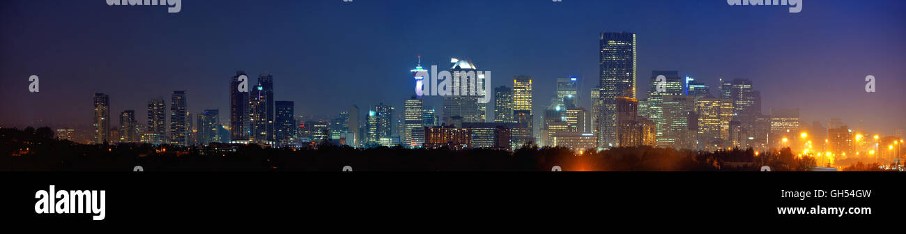 Calgary downtown panorama at night in Alberta, Canada Stock Photo - Alamy