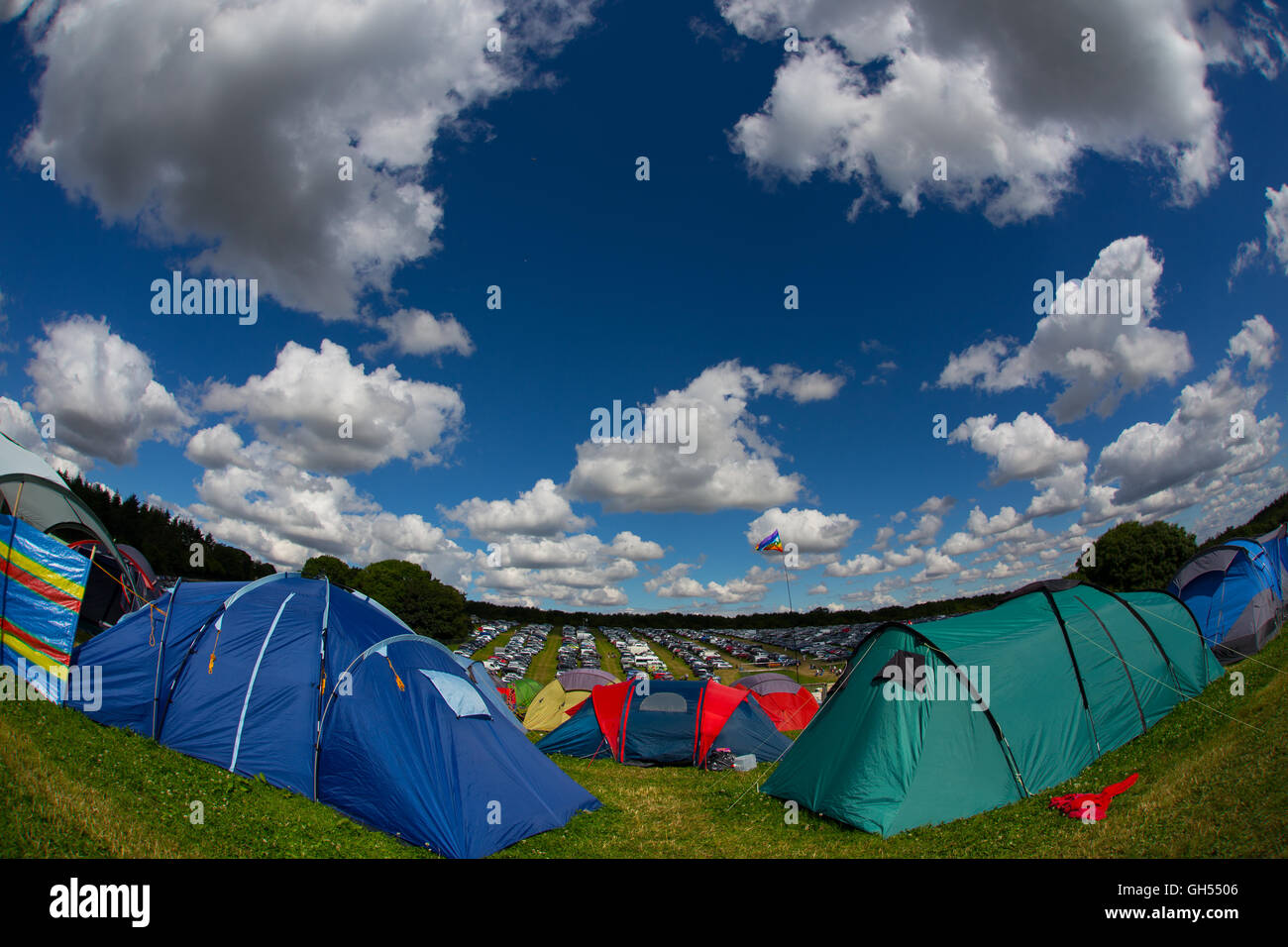 Tents in the camping field at Camp Bestival in Dorset July 2016 Stock Photo