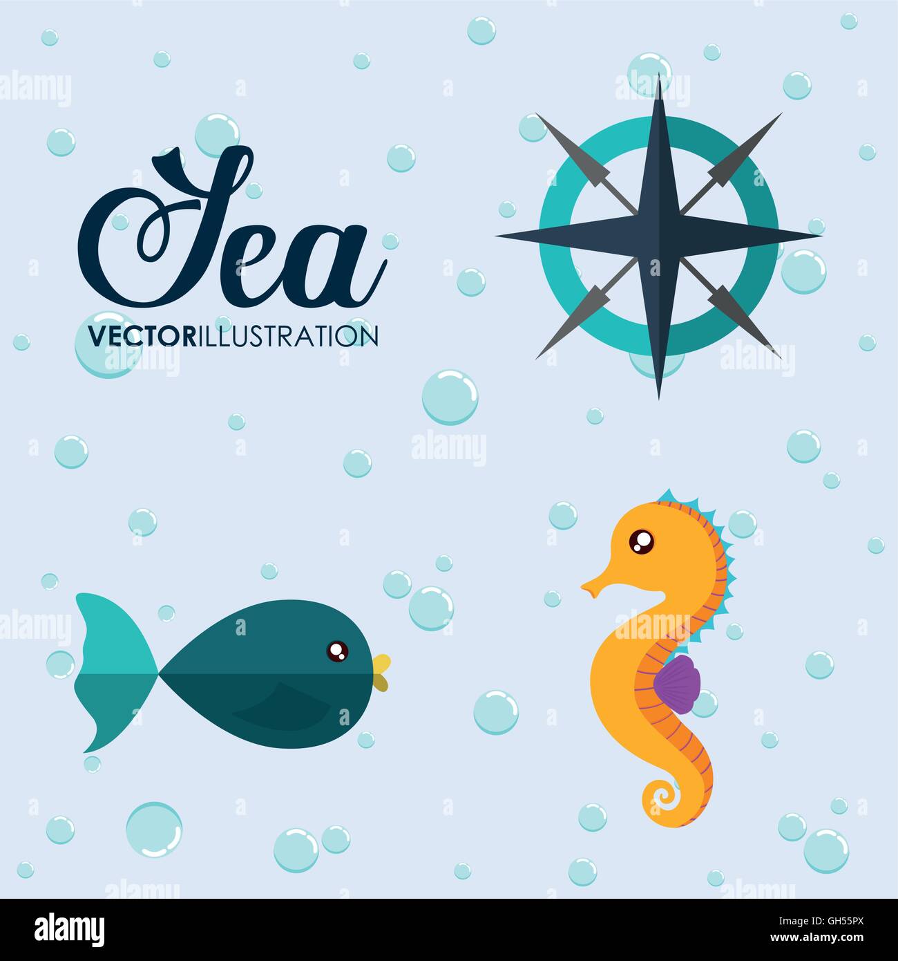 Cartoon sea compass caribbean hi-res stock photography and images - Alamy